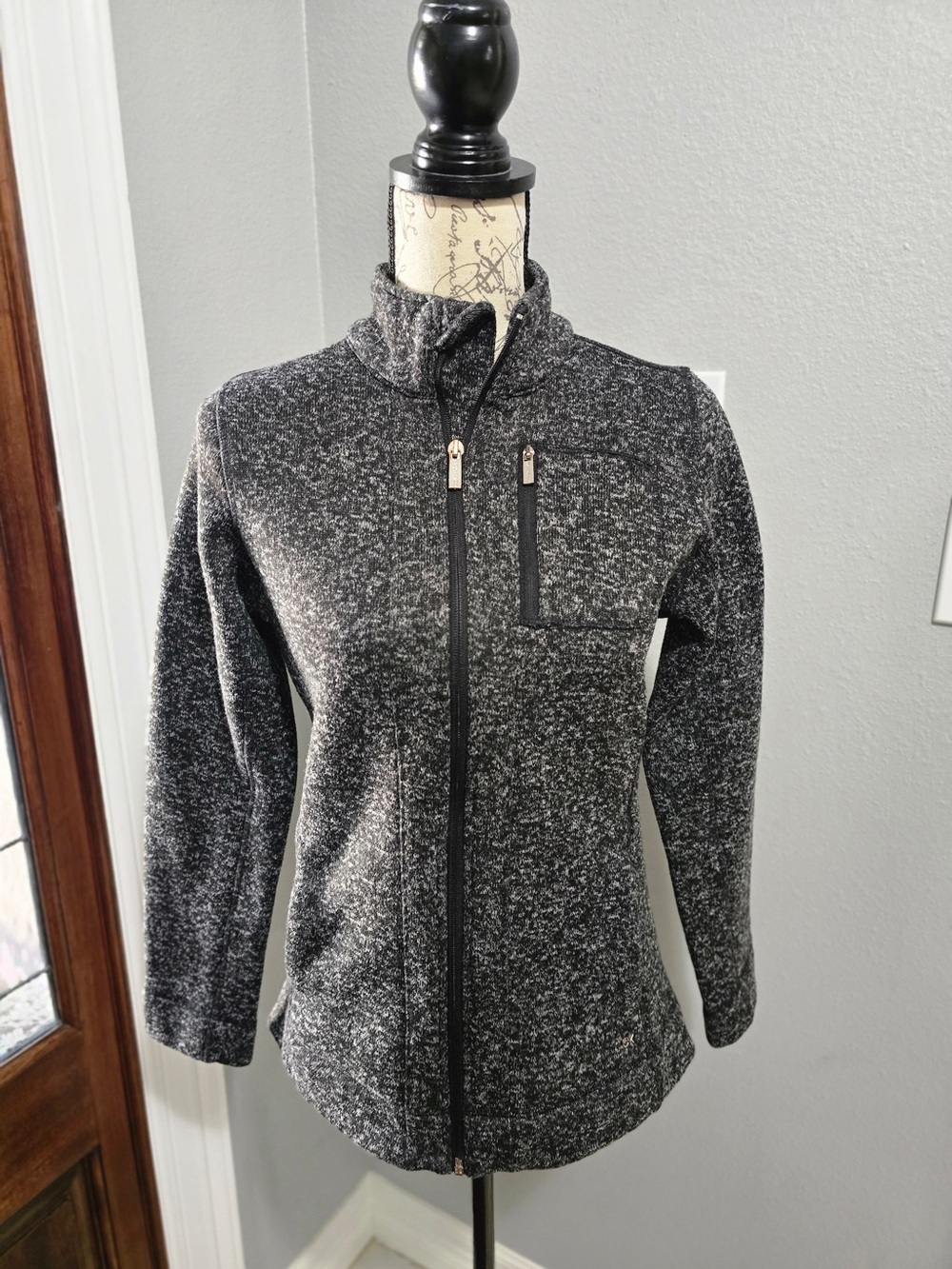 Calvin Klein Gray Marled Full Zip Fleece Jacket Women’s Size S